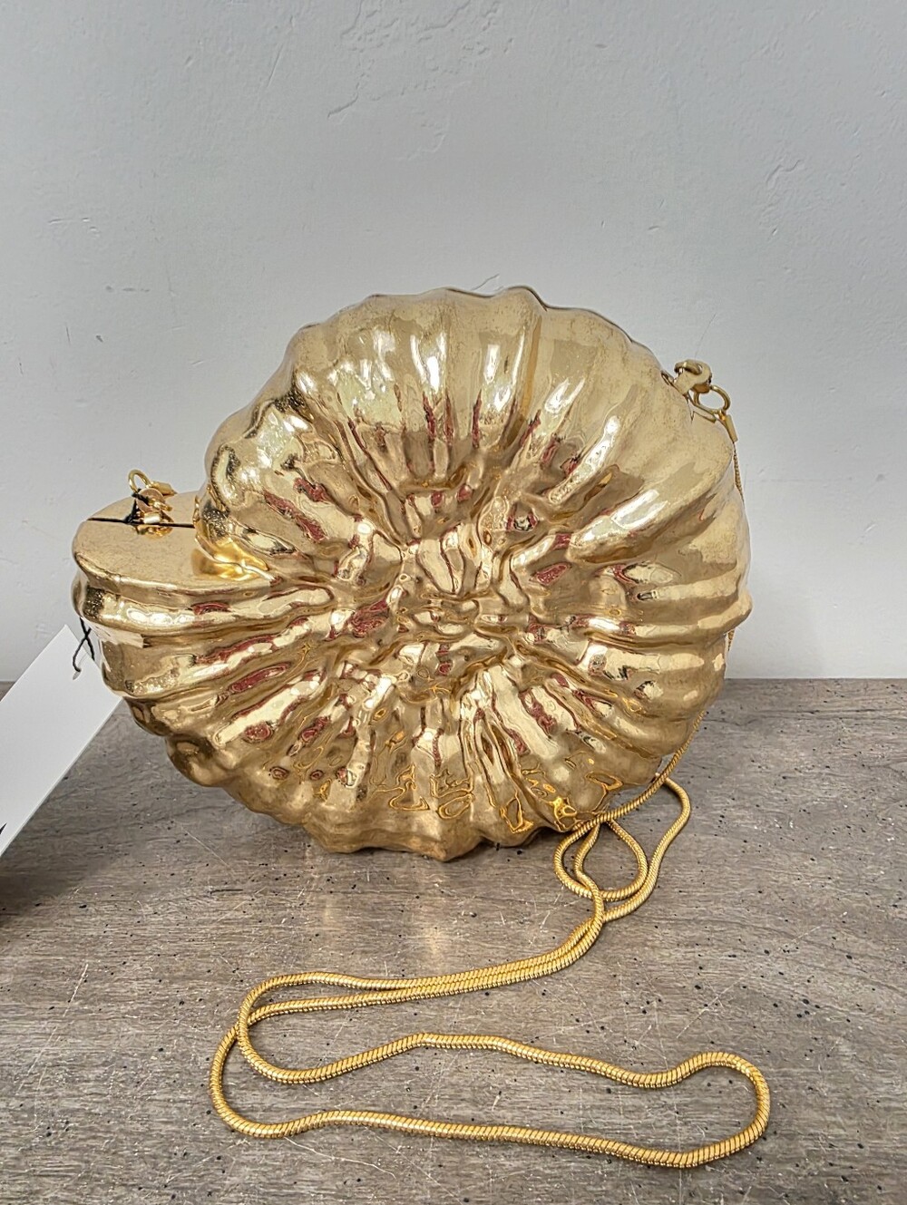 Zara Metallic Shell Clutch Purse Womens Gold Seashell Summer Beach NWOT NEW - Picture 5 of 7